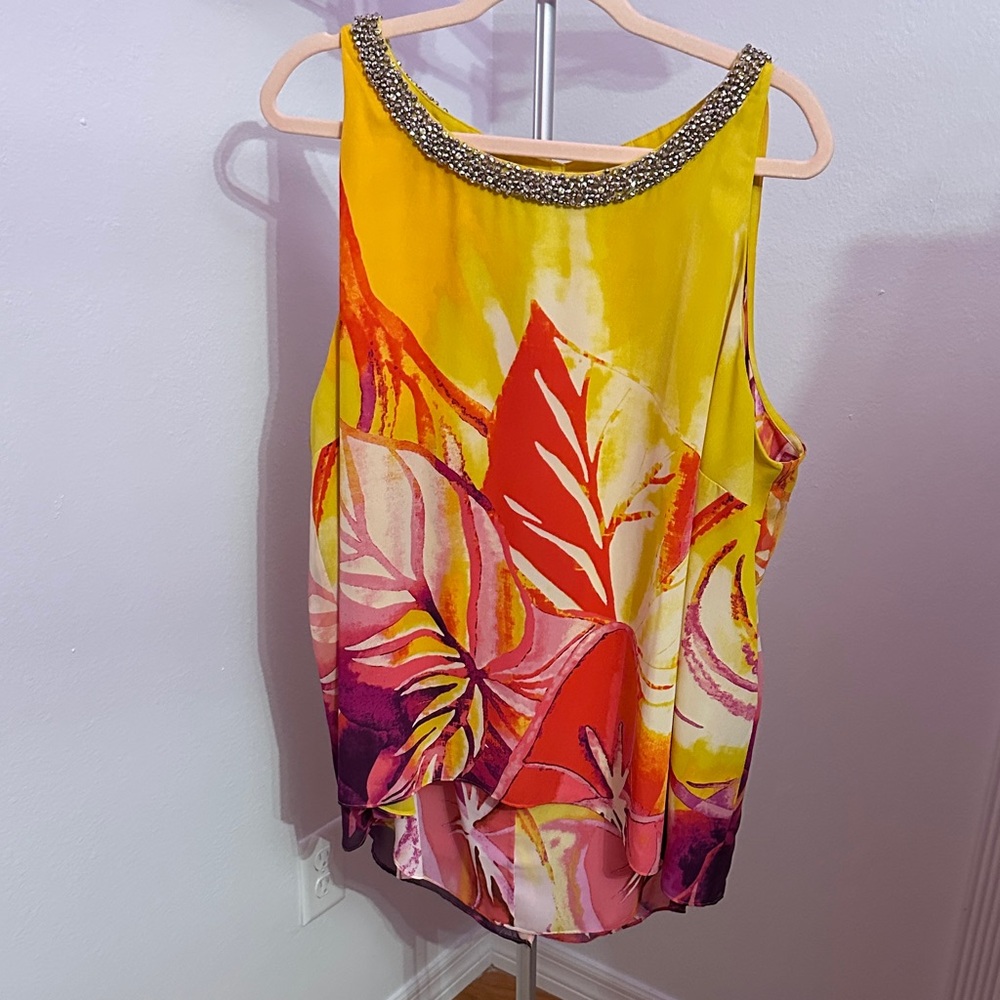 Like New Jennifer Lopez 2x Halter Top Rhinestone Collar Slit Open Back